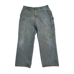 Vintage Carhartt B11 MOS Mens 36x30 Distressed Carpenter Pants Grunge Work Green